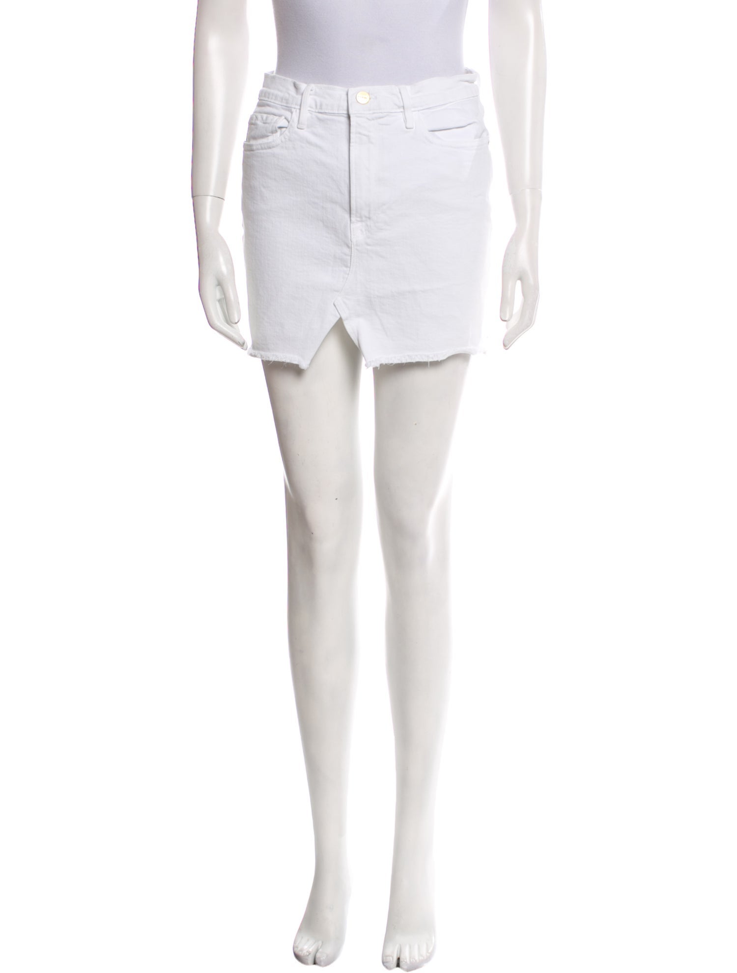 FRAME Raw-Edge Trim Mini Skirt