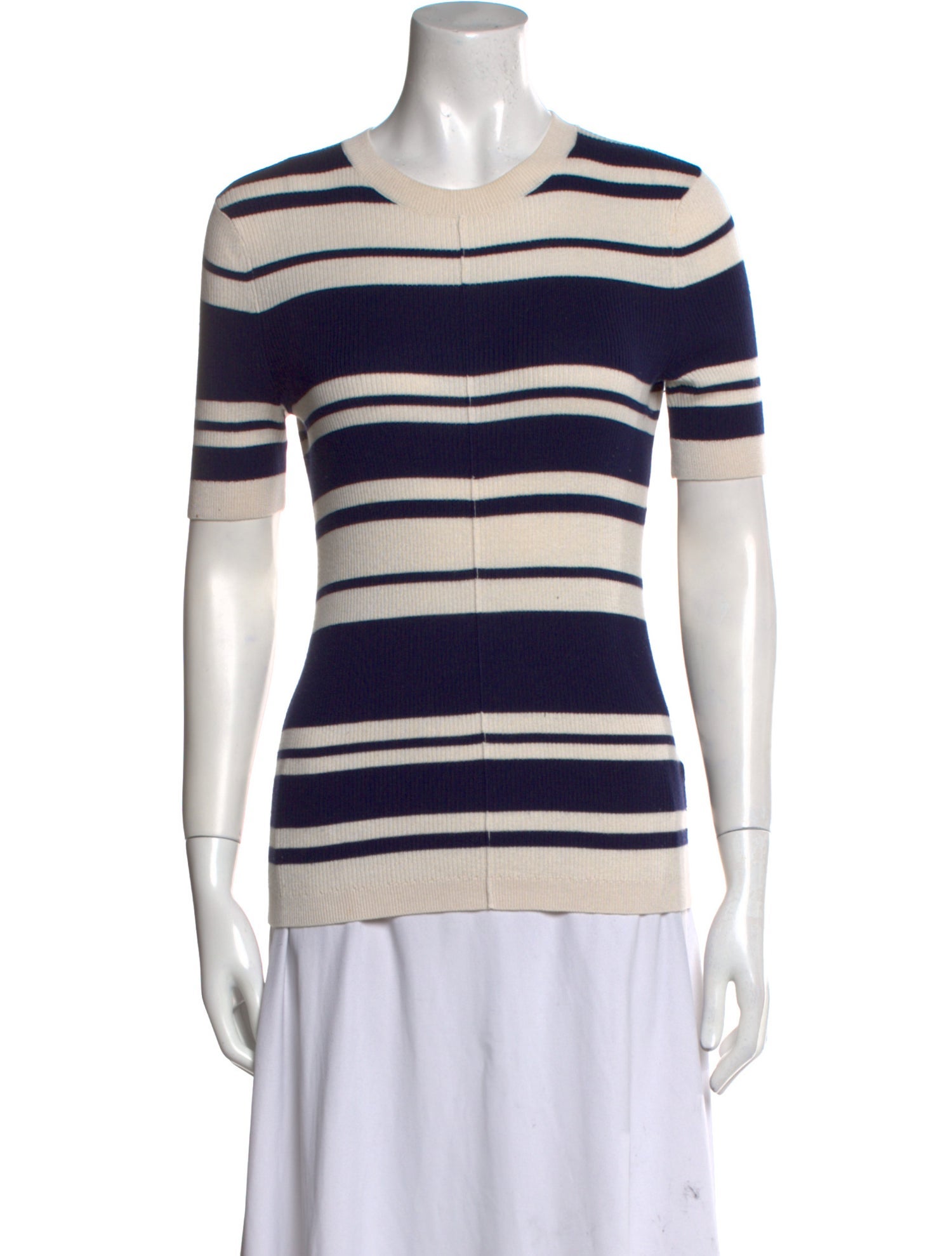 FRAME Silk Striped T-Shirt