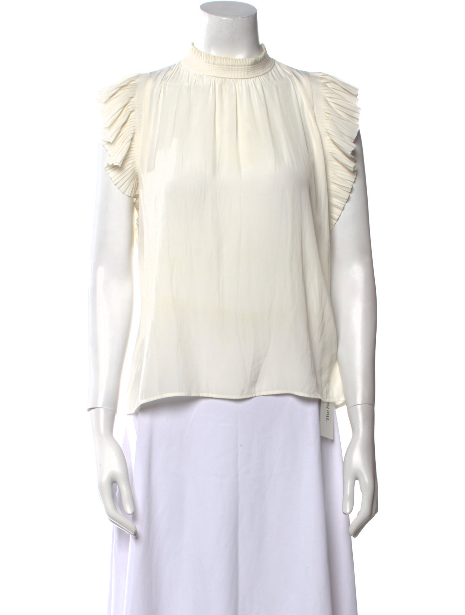 FRAME Mock Neck Short Sleeve Blouse