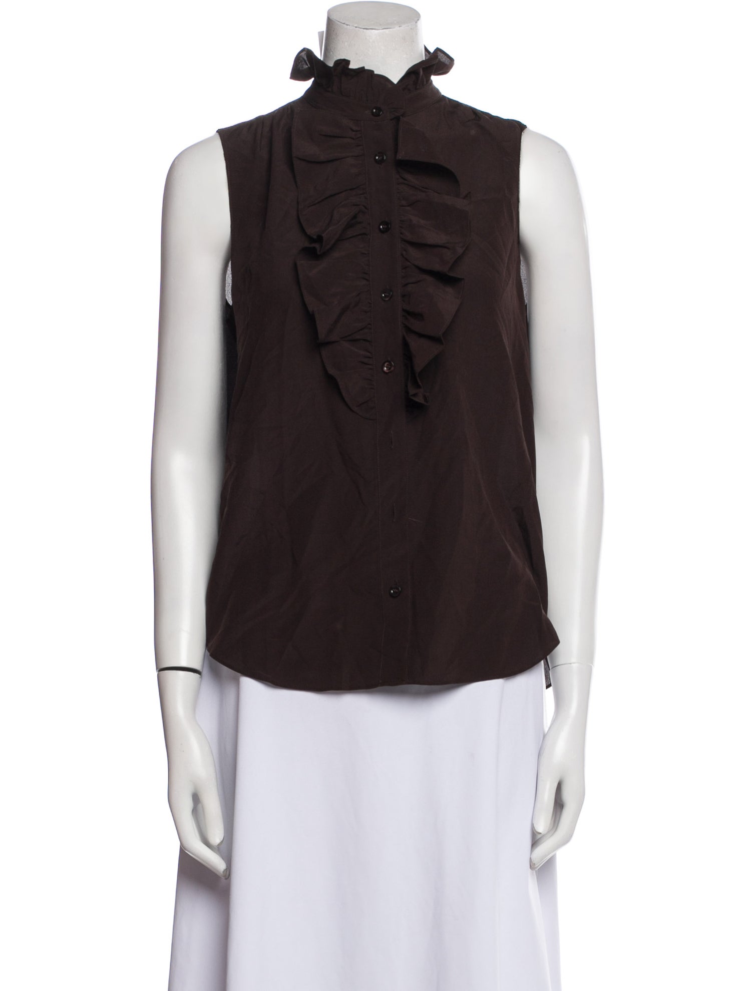 FRAME Silk Mock Neck Top