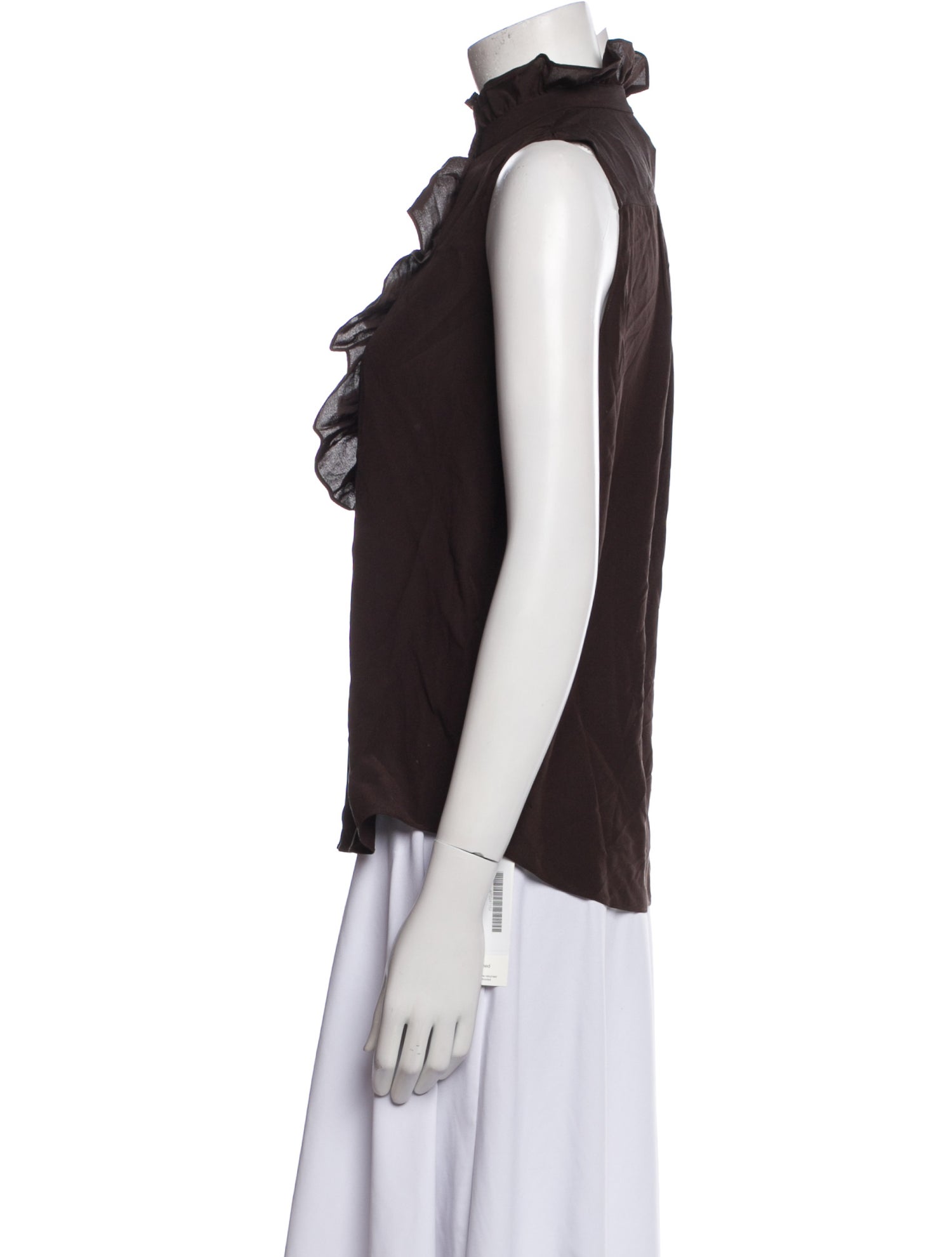 FRAME Silk Mock Neck Top