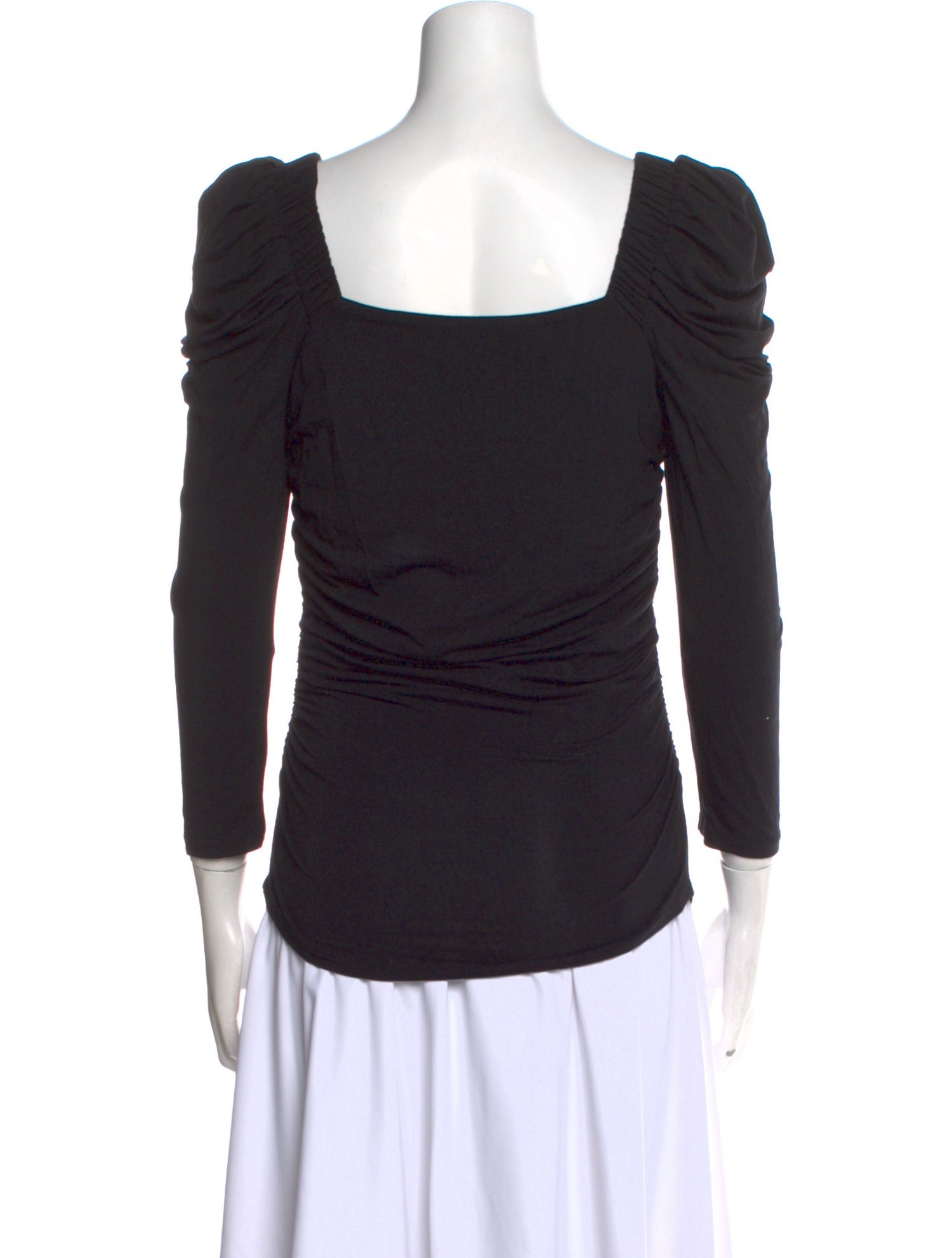 FRAME Square Neckline Three-Quarter Sleeve Top