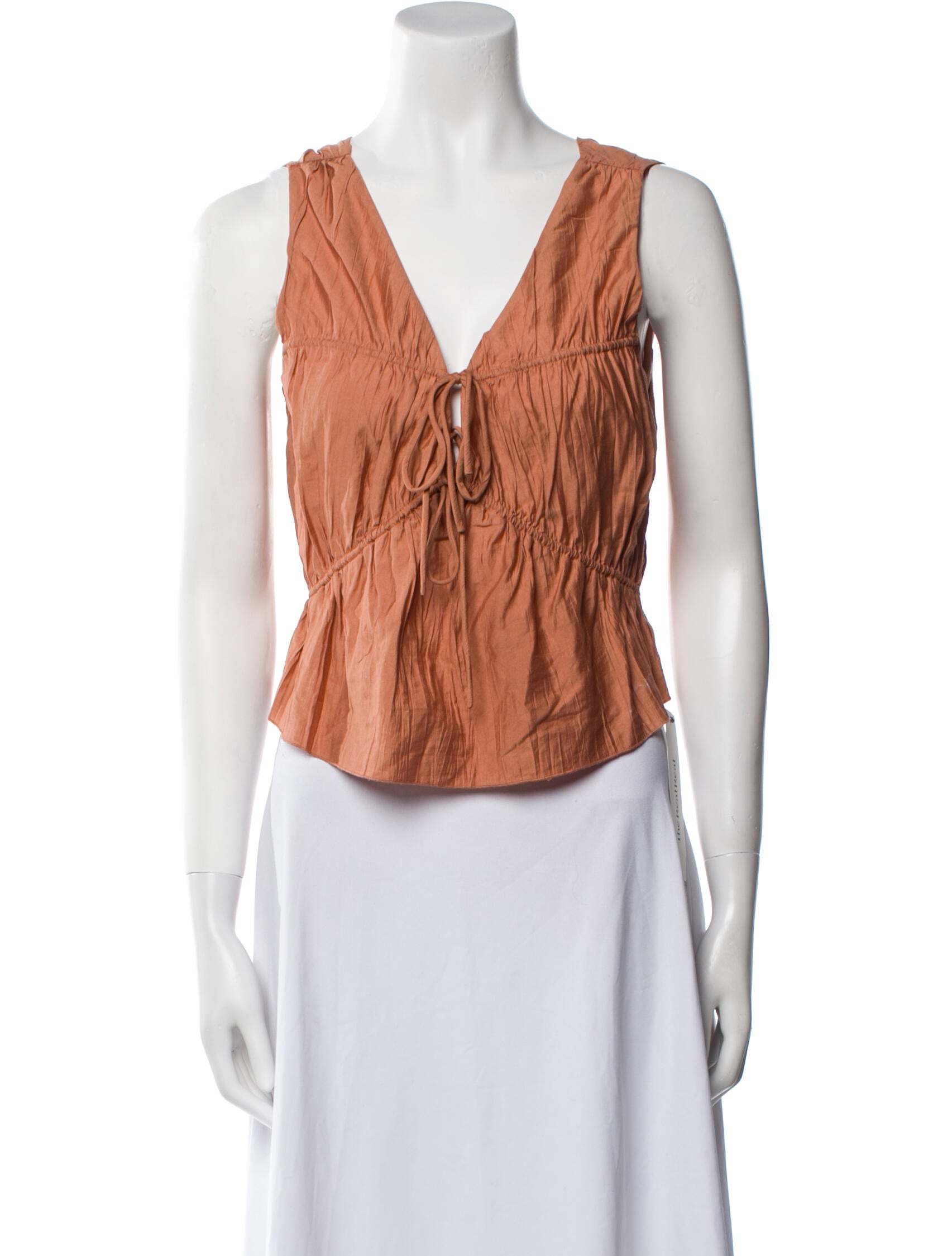 FRAME V-Neck Sleeveless Crop Top