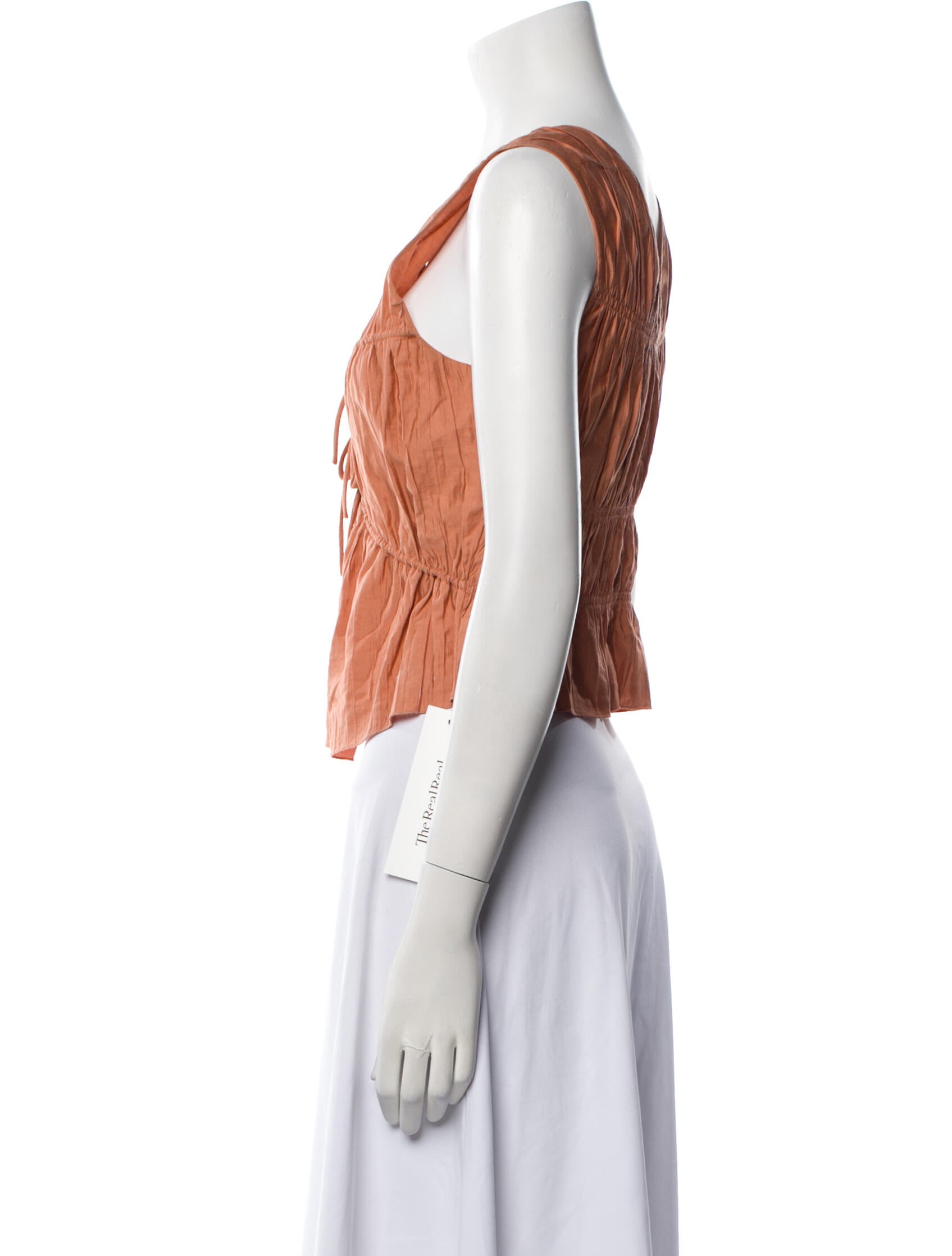 FRAME V-Neck Sleeveless Crop Top