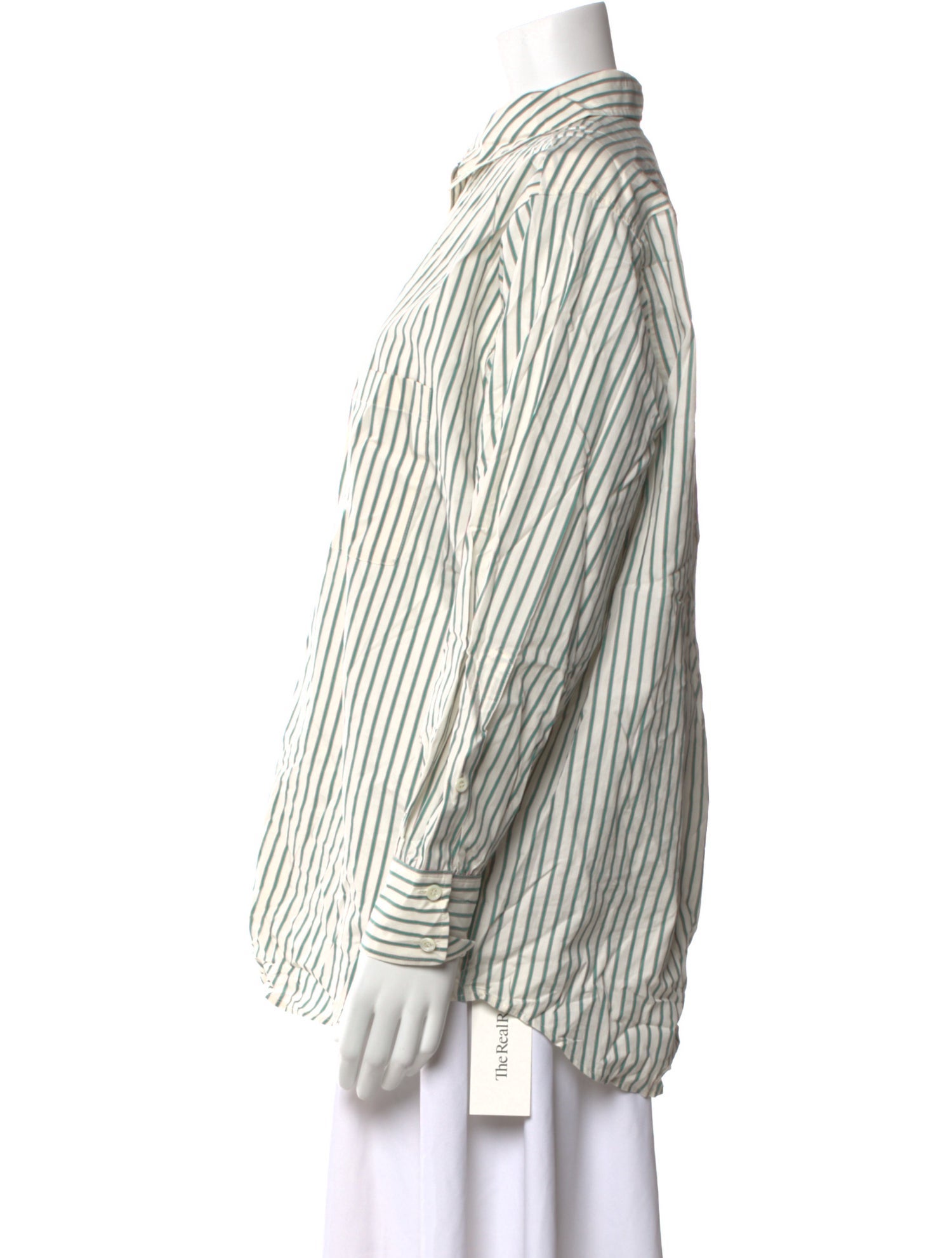 FRAME Striped Long Sleeve Button-Up Top