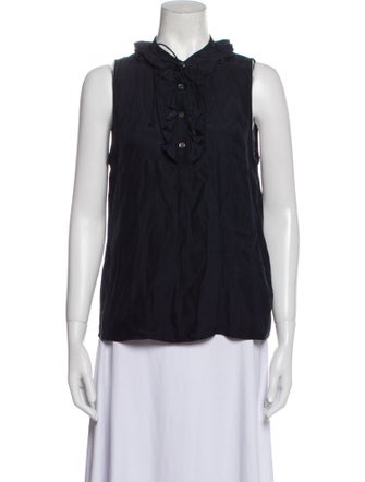 FRAME Silk Mock Neck Blouse