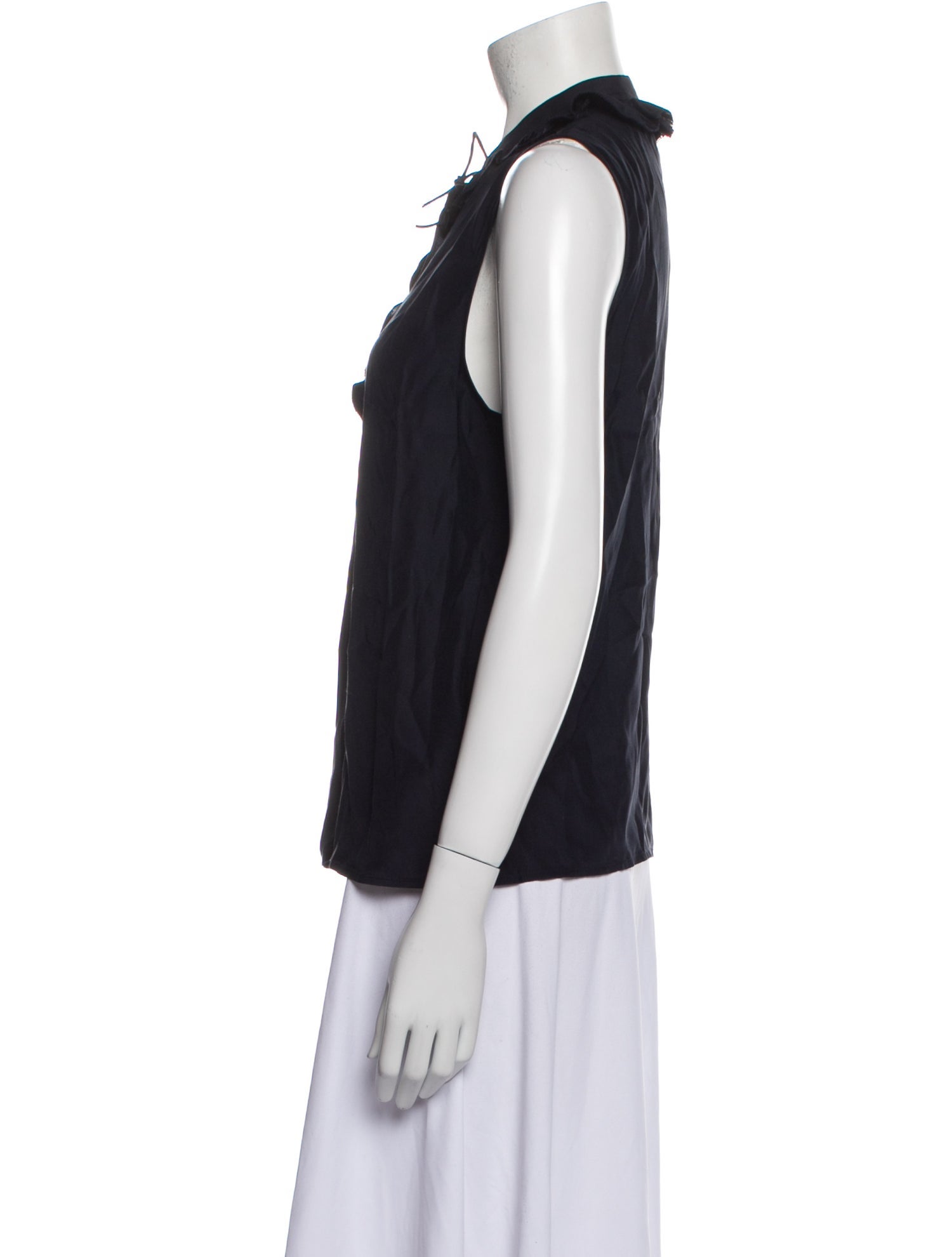 FRAME Silk Mock Neck Blouse