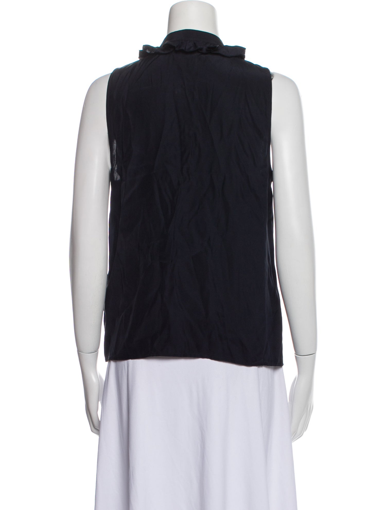 FRAME Silk Mock Neck Blouse