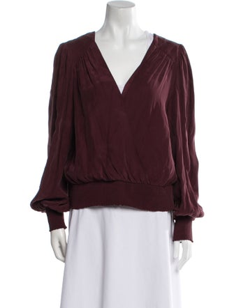 FRAME Silk V-Neck Blouse