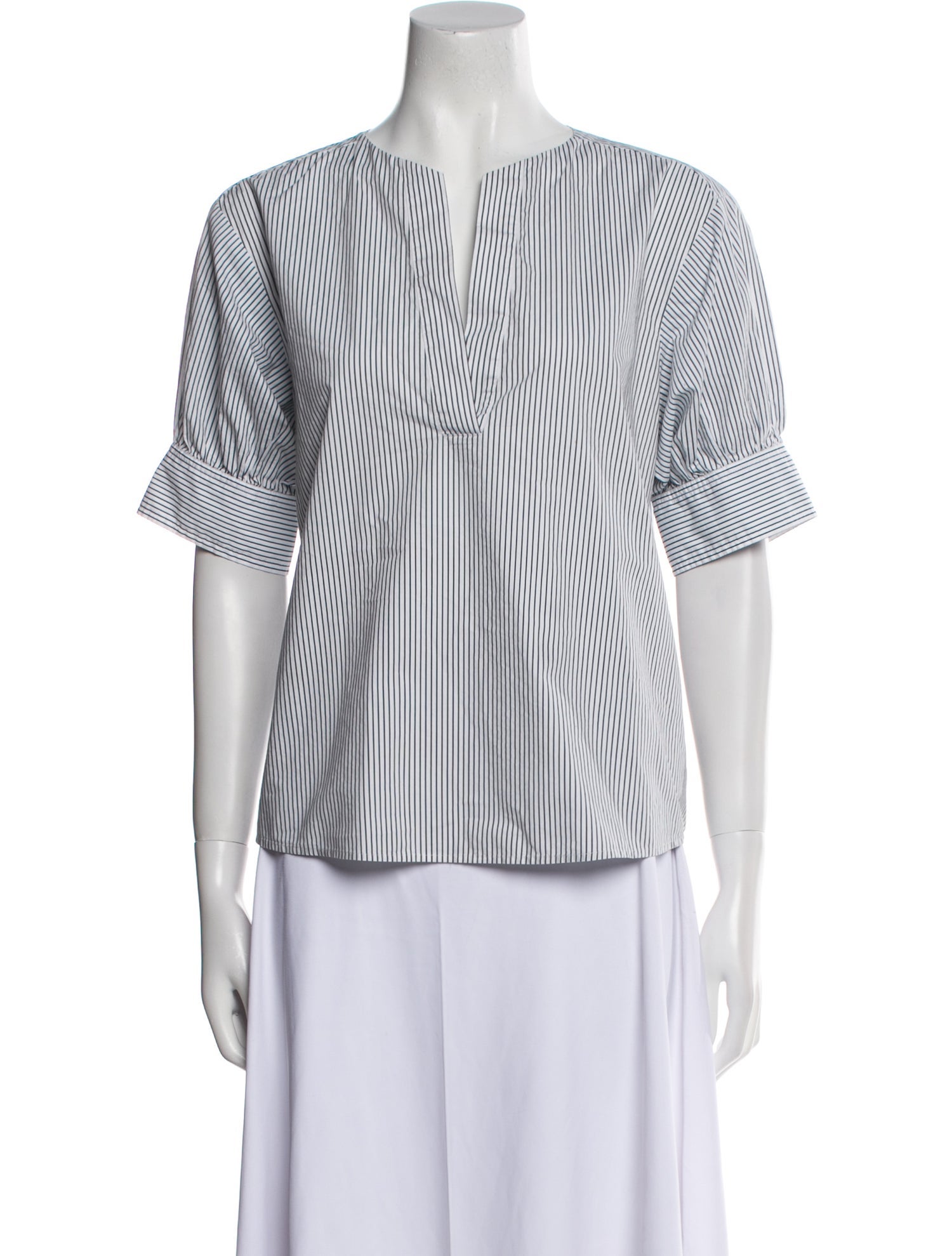 FRAME Striped Bateau Neckline Blouse