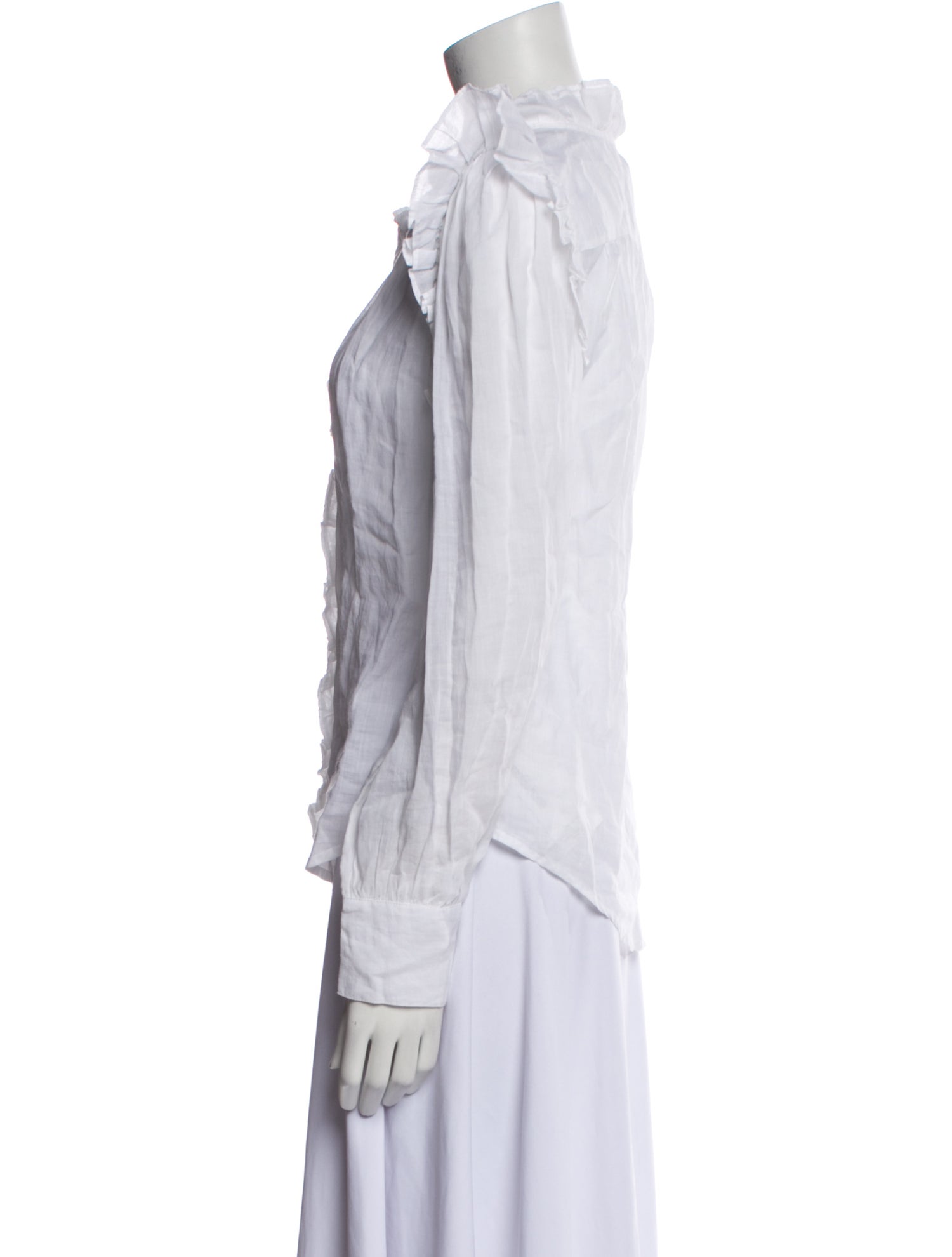 FRAME V-Neck Long Sleeve Button-Up Top w/ Tags