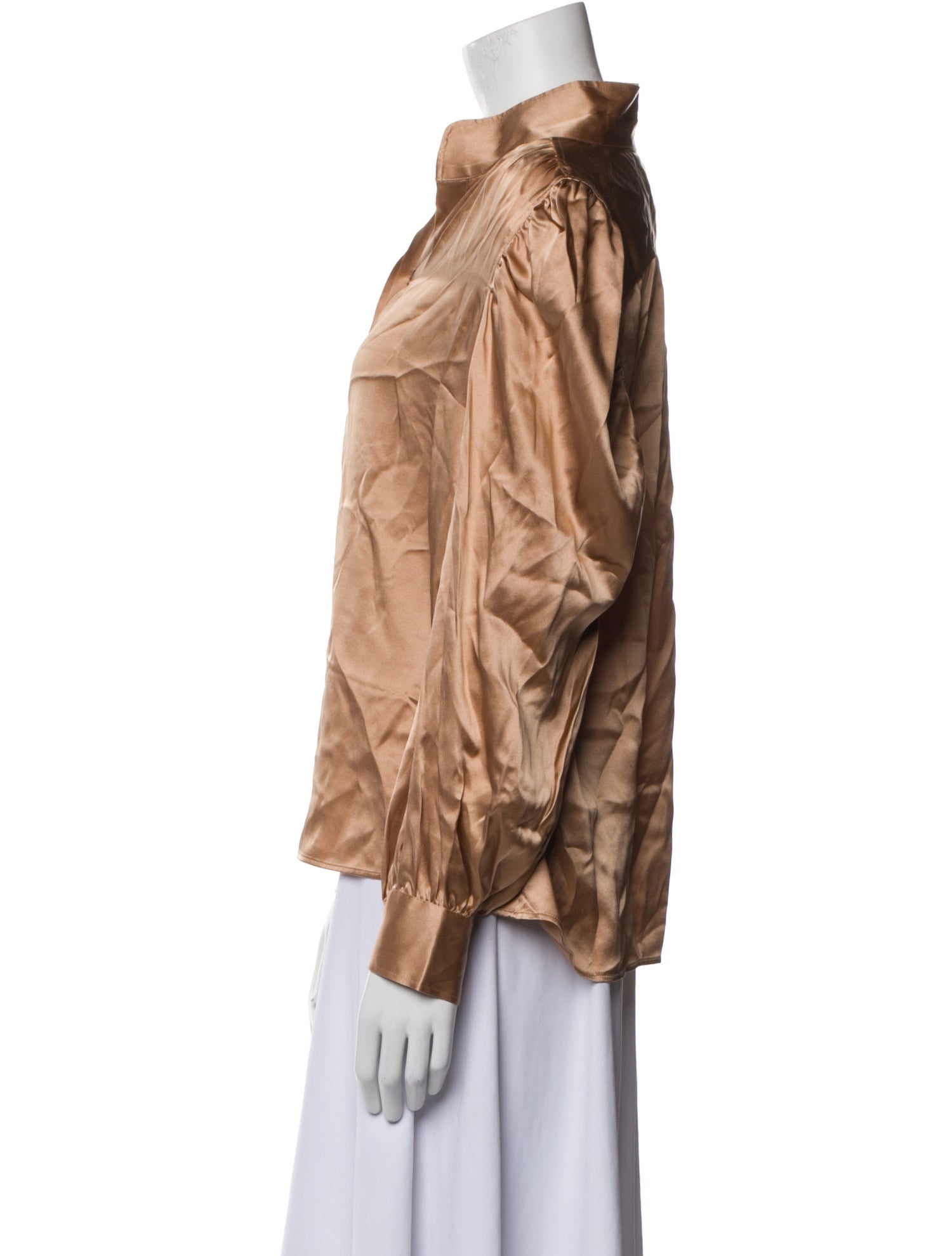 FRAME Silk Long Sleeve Button-Up Top w/ Tags