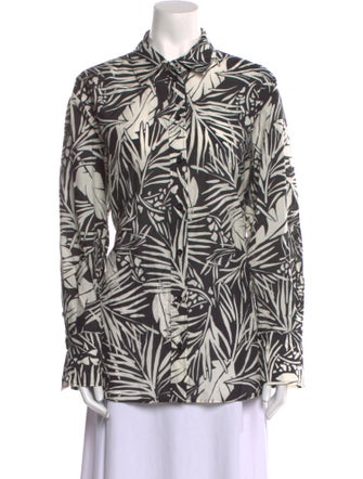 FRAME Printed Long Sleeve Button-Up Top
