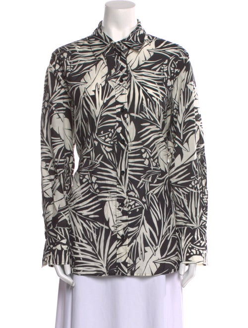FRAME Printed Long Sleeve Button-Up Top