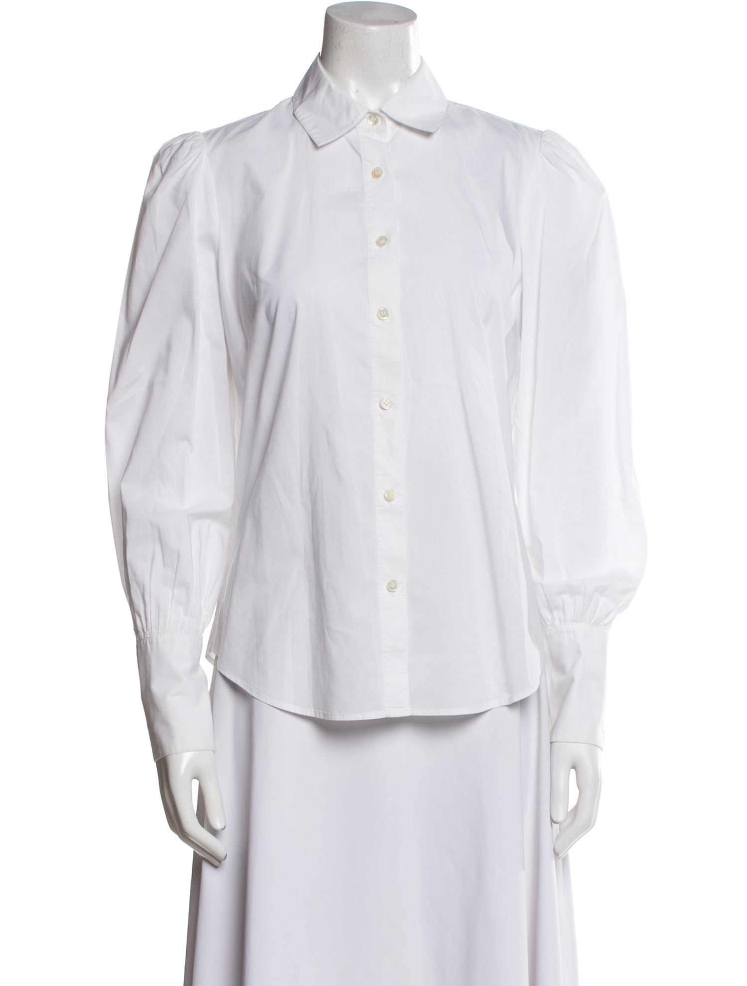 FRAME Three-Quarter Sleeve Button-Up Top