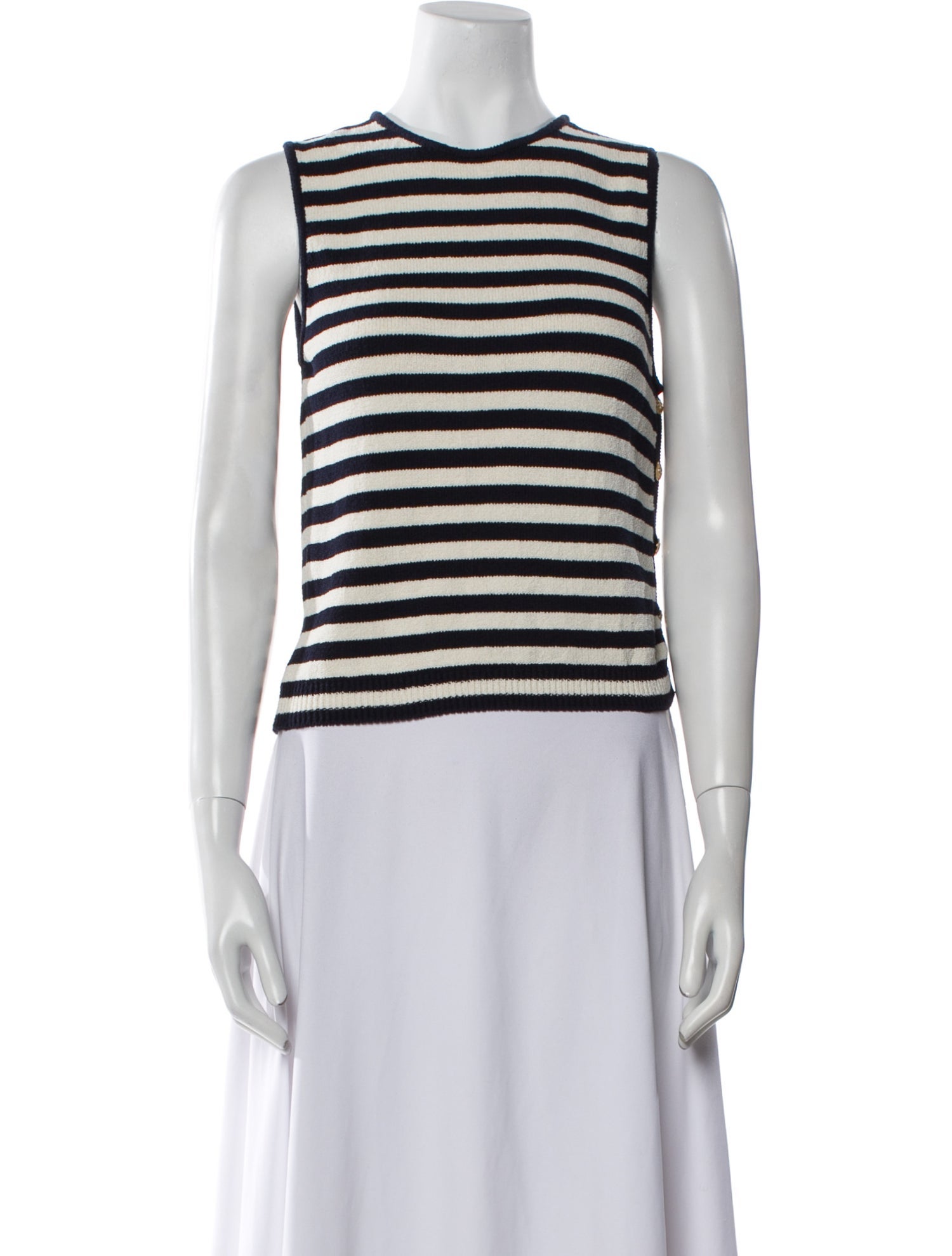 FRAME Striped Crew Neck Top