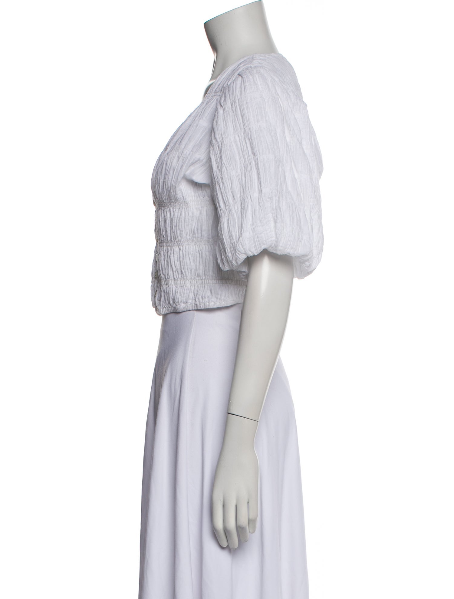 FRAME V-Neck Short Sleeve Crop Top