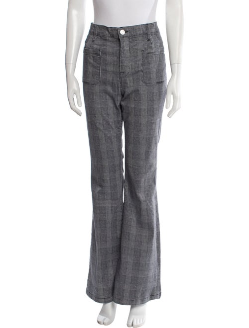 FRAME Plaid Print Wide Leg Pants