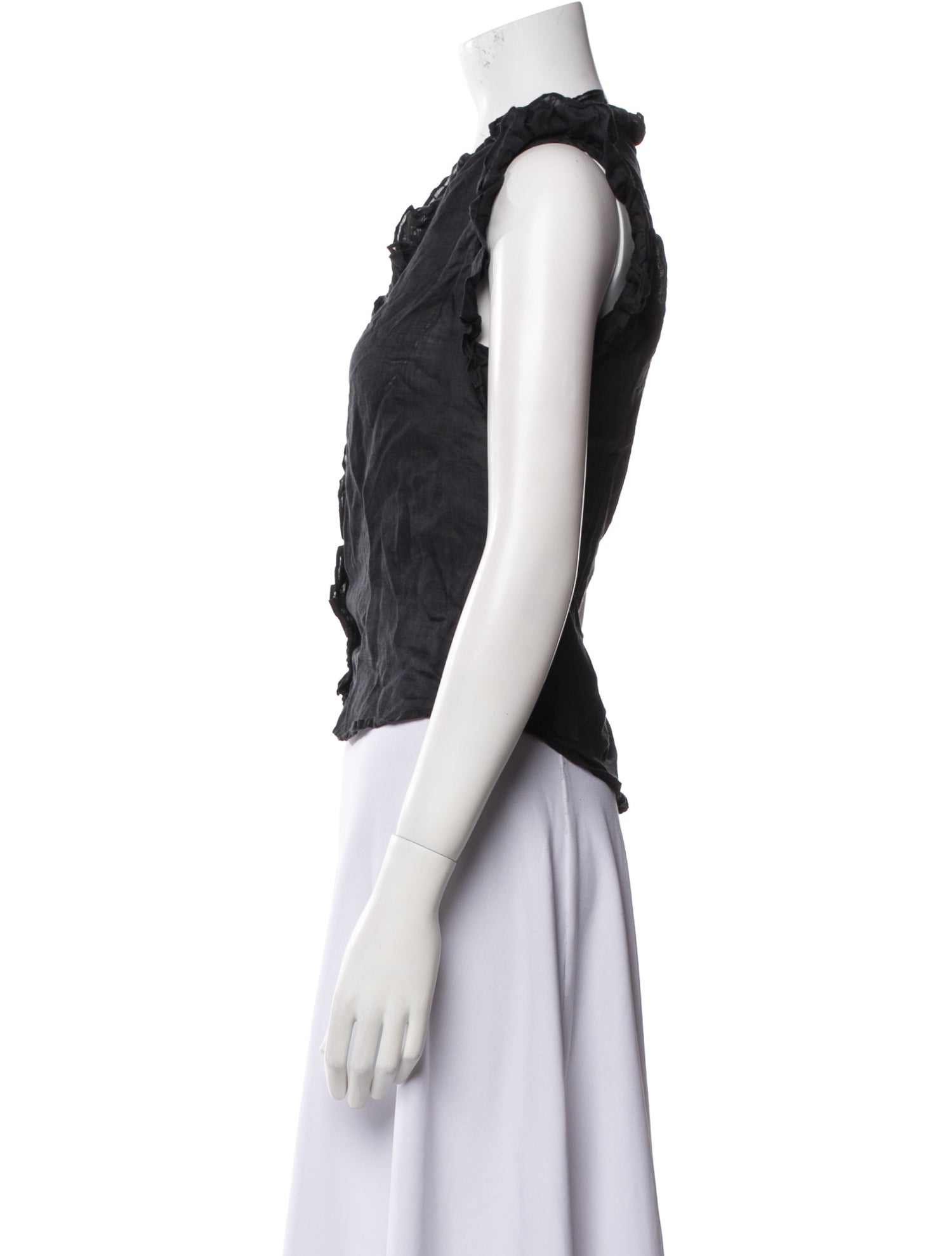 FRAME V-Neck Sleeveless Crop Top