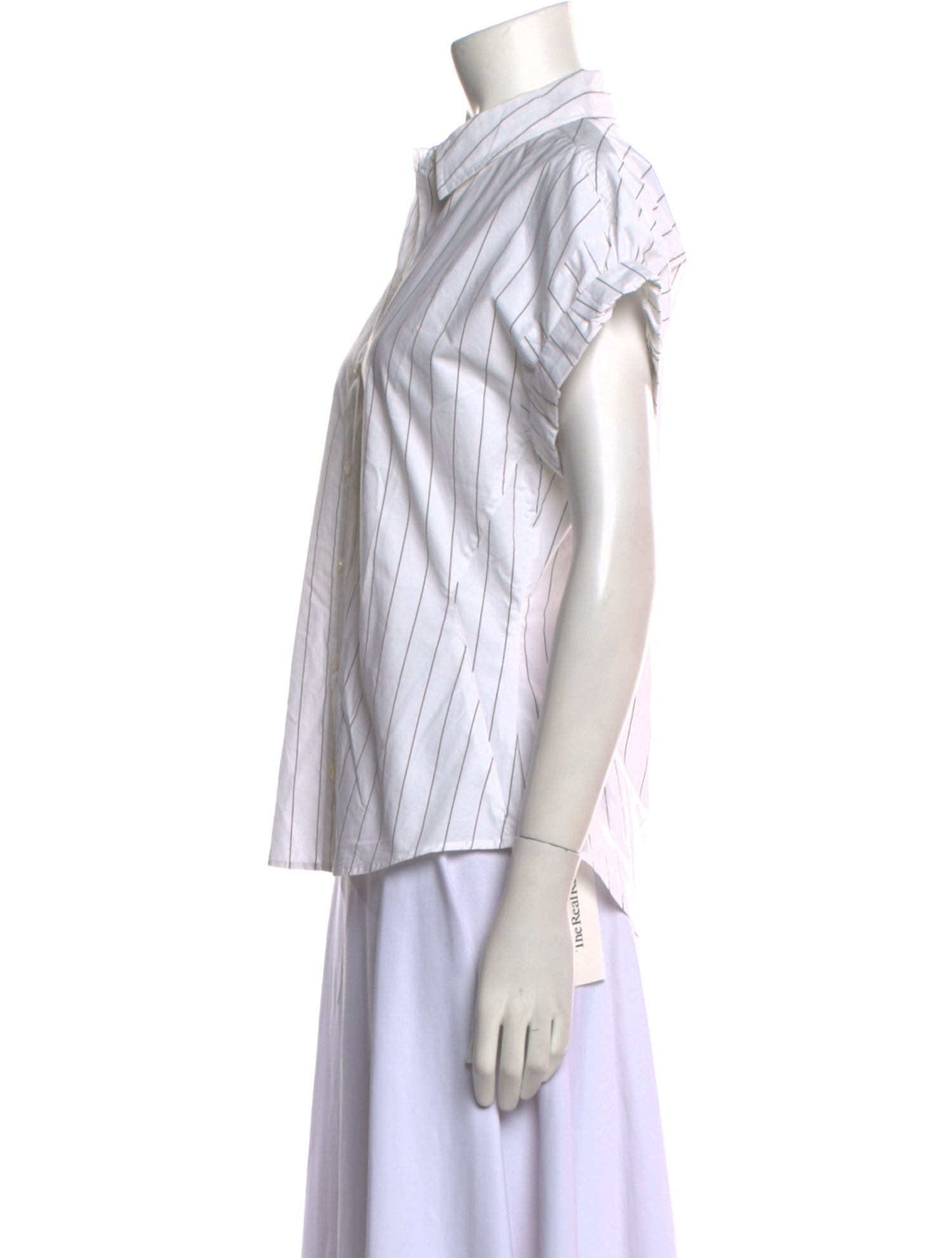 FRAME Striped Short Sleeve Button-Up Top