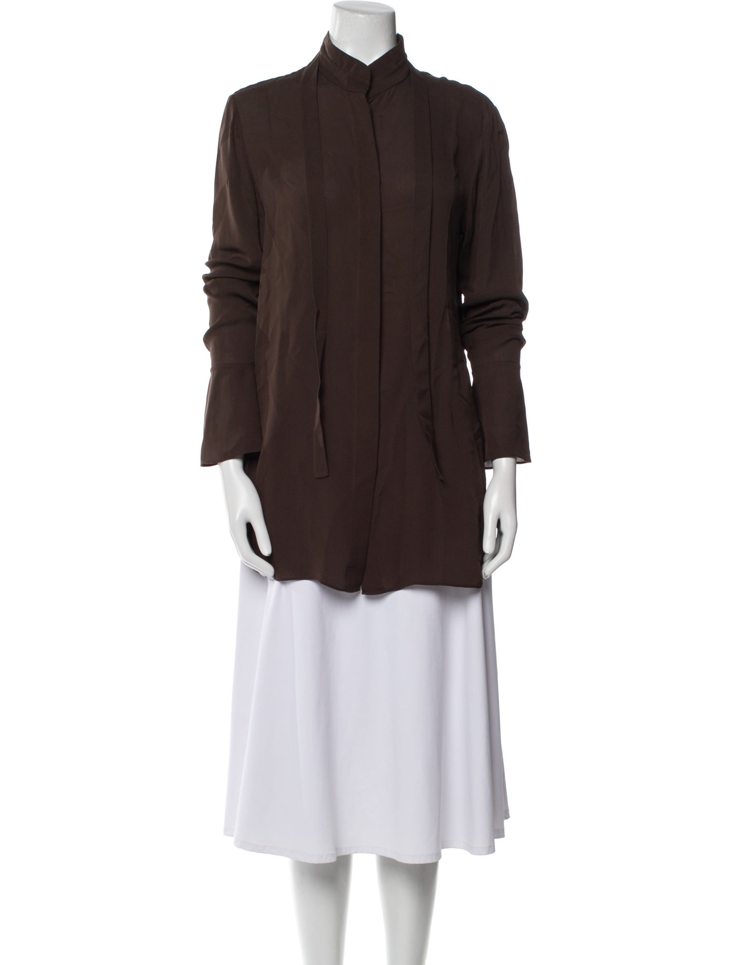 FRAME Silk Mock Neck Tunic