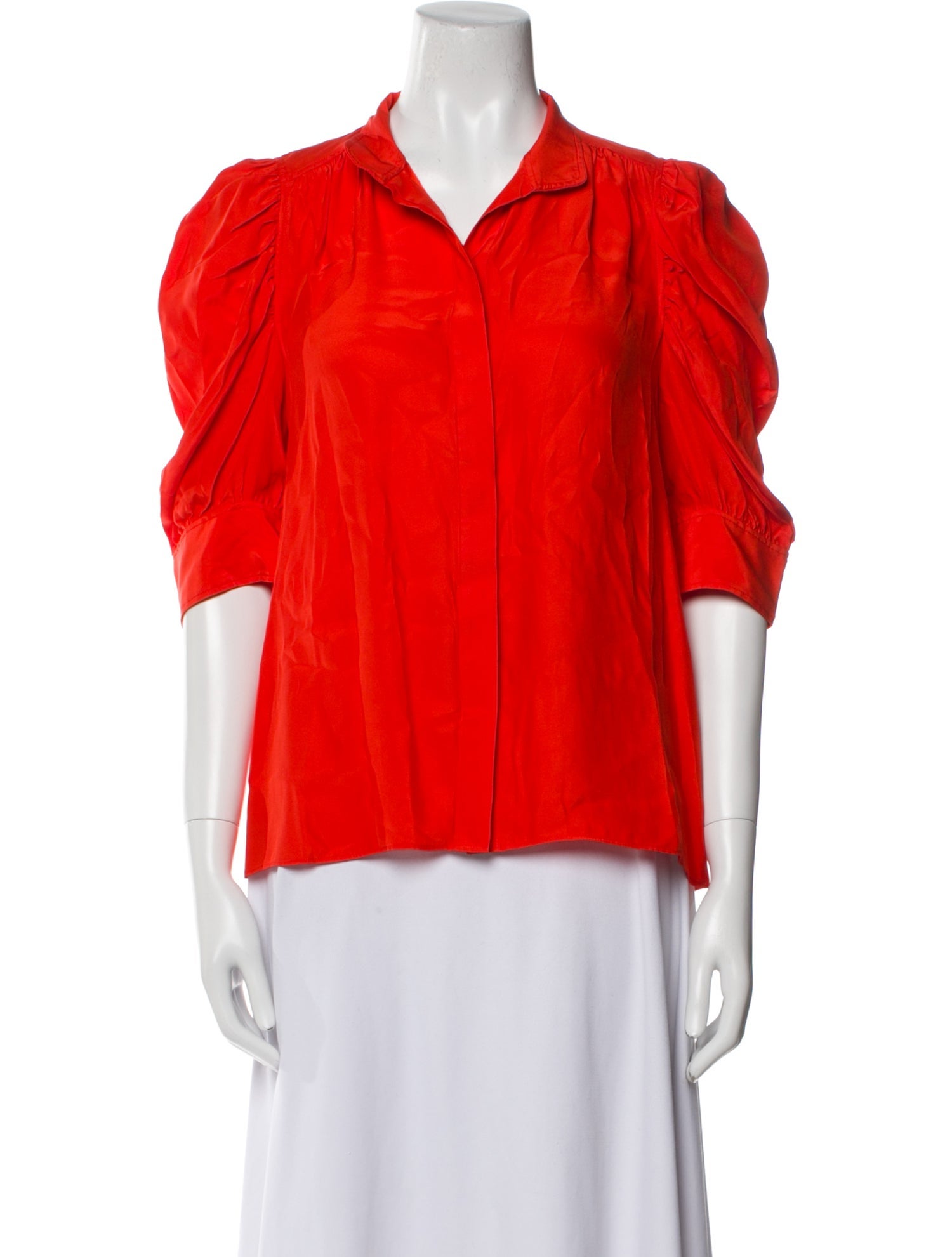 FRAME Silk V-Neck Blouse