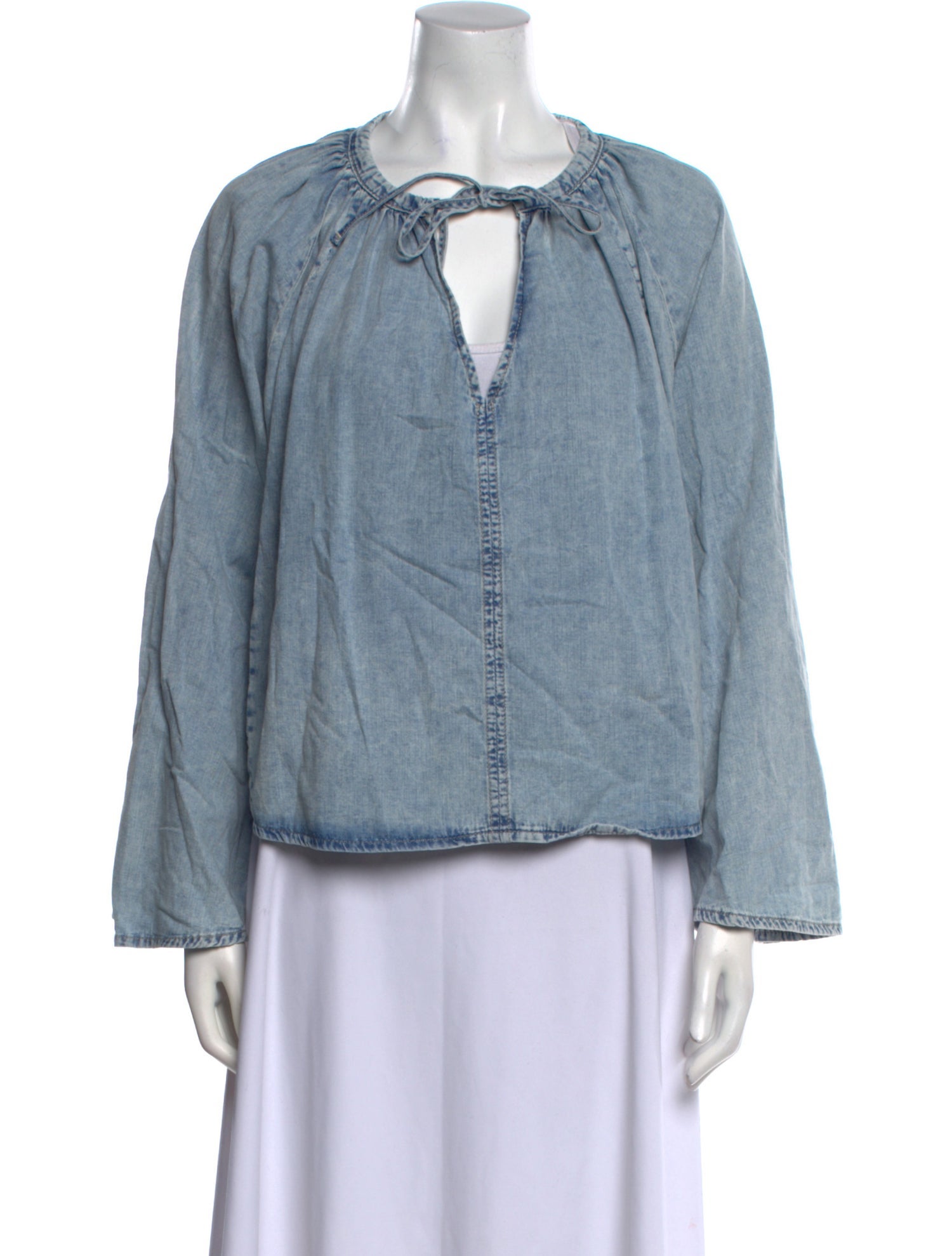 FRAME V-Neck Long Sleeve Blouse