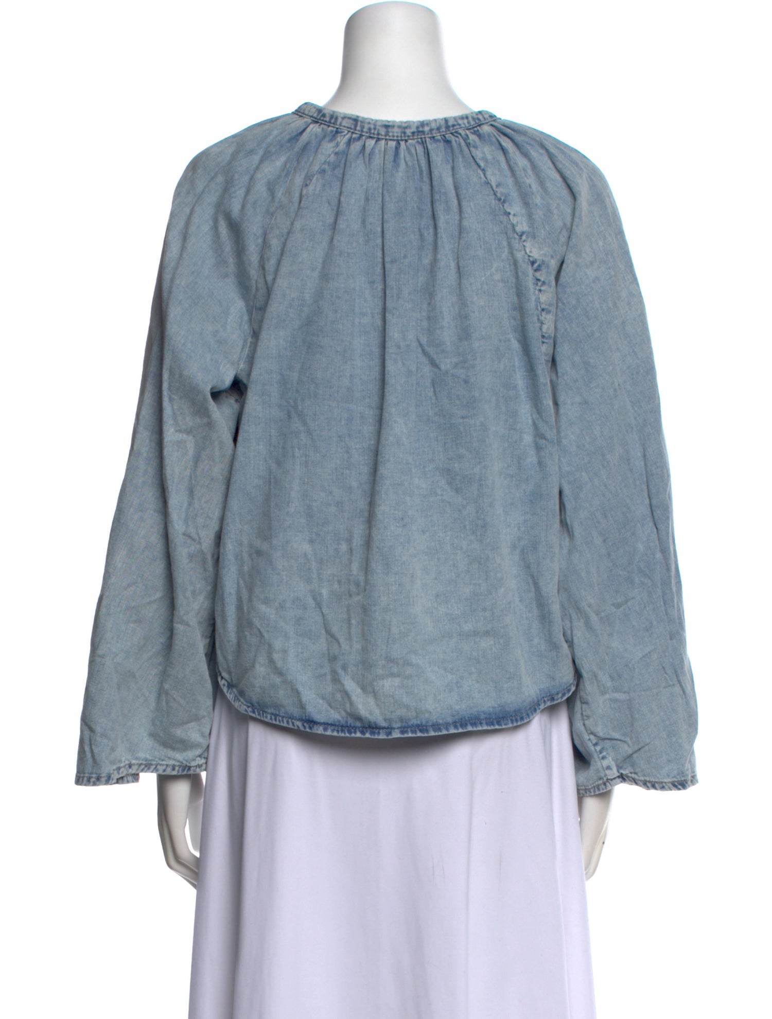 FRAME V-Neck Long Sleeve Blouse