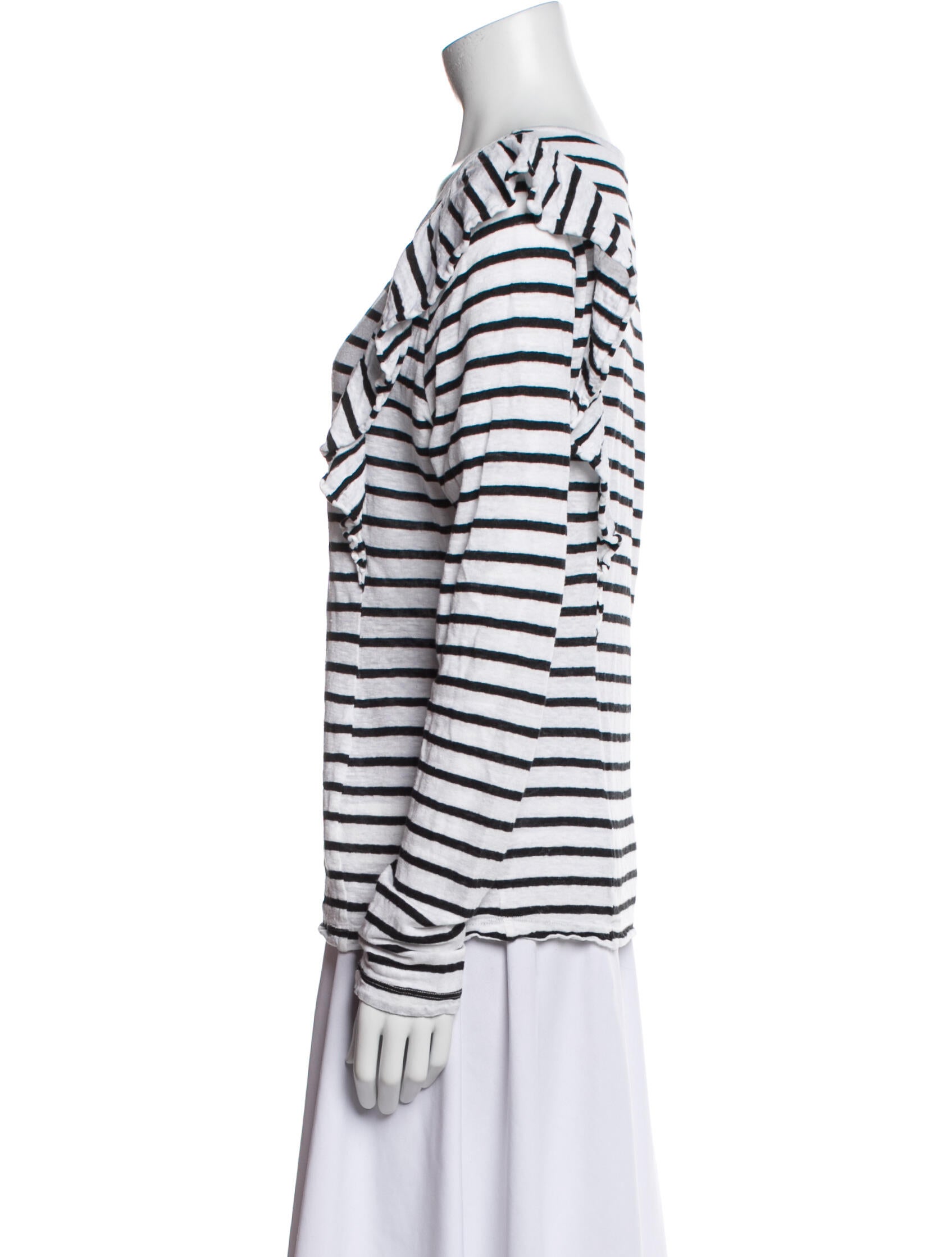 FRAME Linen Striped T-Shirt