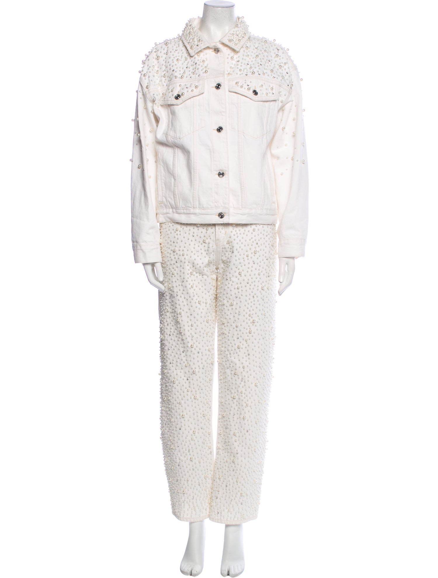 FRAME Beaded Accents Pant Set