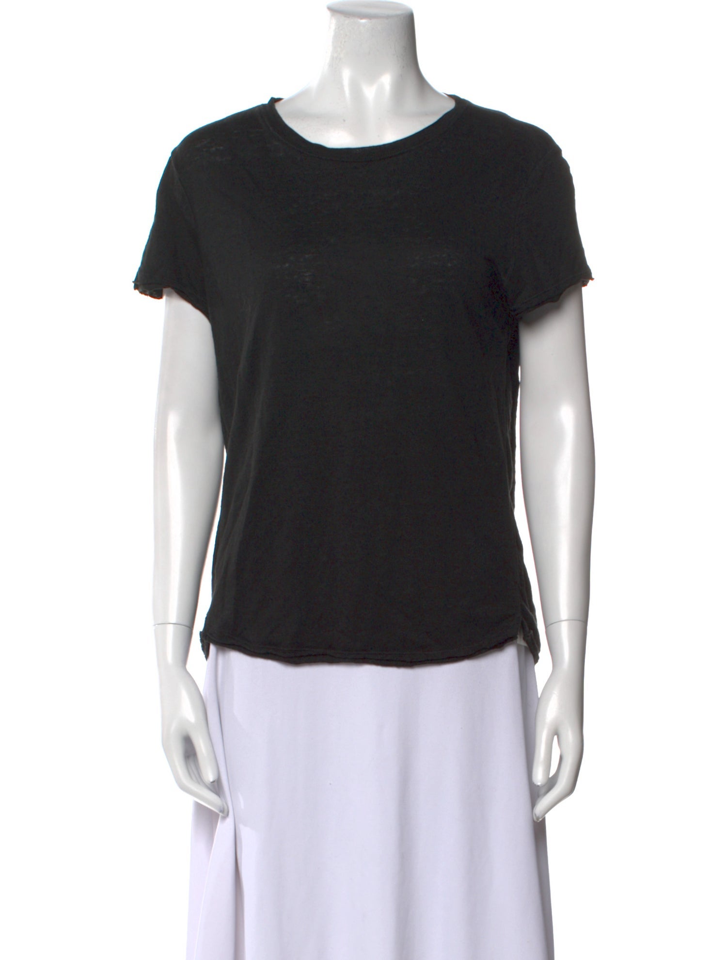 FRAME Linen Scoop Neck T-Shirt