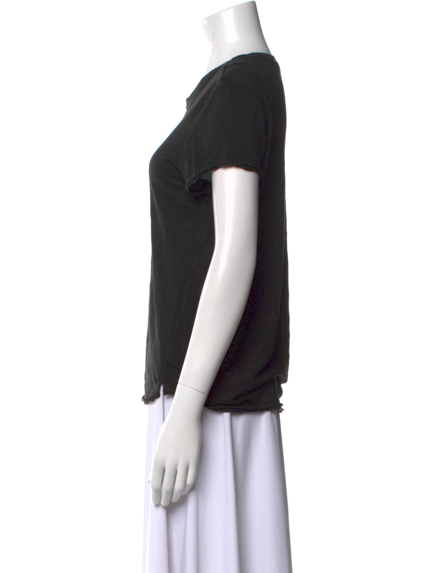 FRAME Linen Scoop Neck T-Shirt