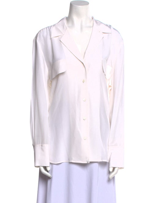 FRAME Silk Long Sleeve Button-Up Top