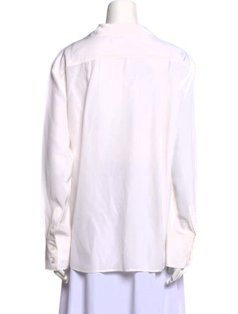 FRAME Silk Long Sleeve Button-Up Top