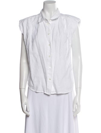 FRAME Linen Sleeveless Button-Up Top