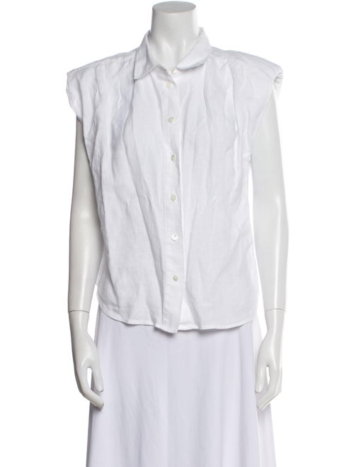 FRAME Linen Sleeveless Button-Up Top