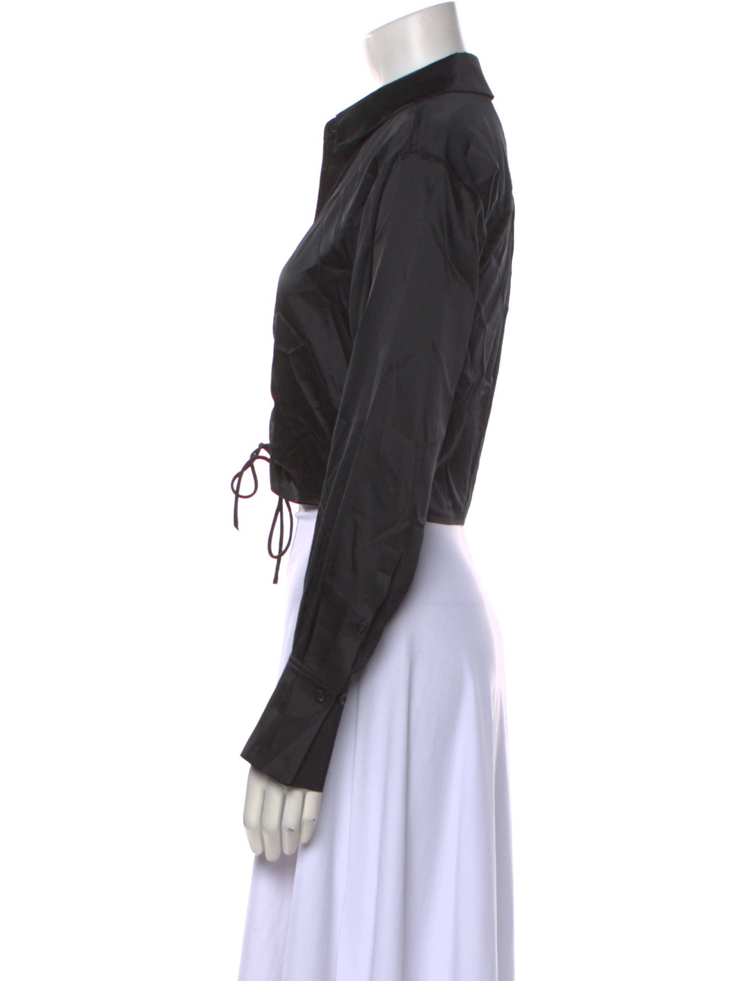 FRAME Silk V-Neck Crop Top