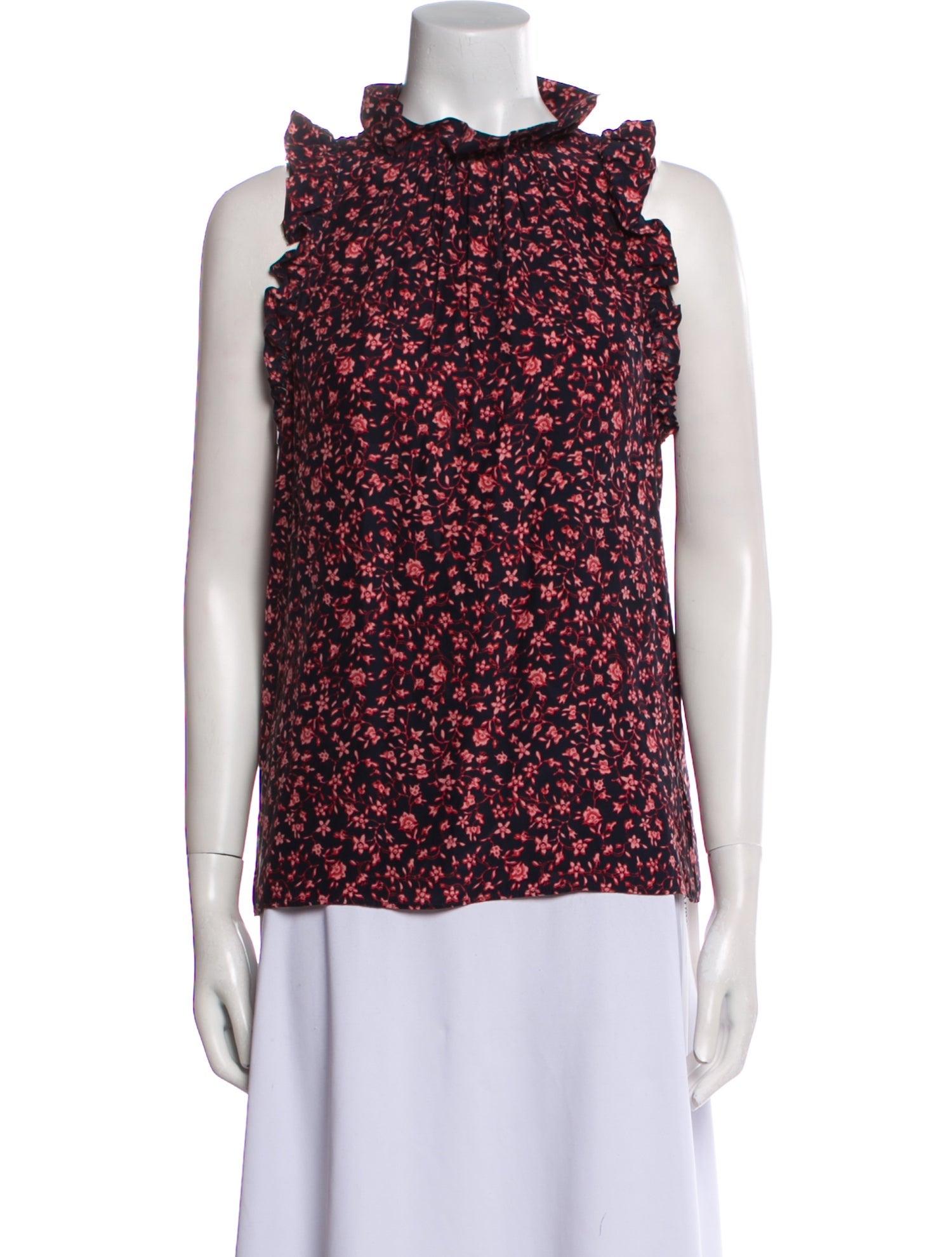 FRAME Silk Floral Print Blouse