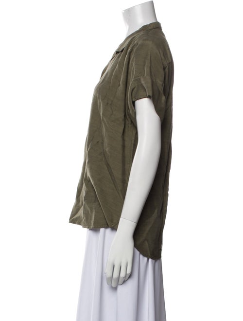 FRAME Linen Short Sleeve Button-Up Top