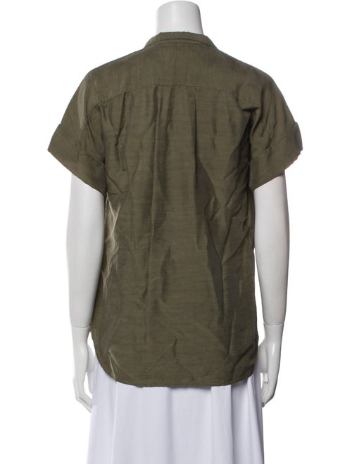FRAME Linen Short Sleeve Button-Up Top
