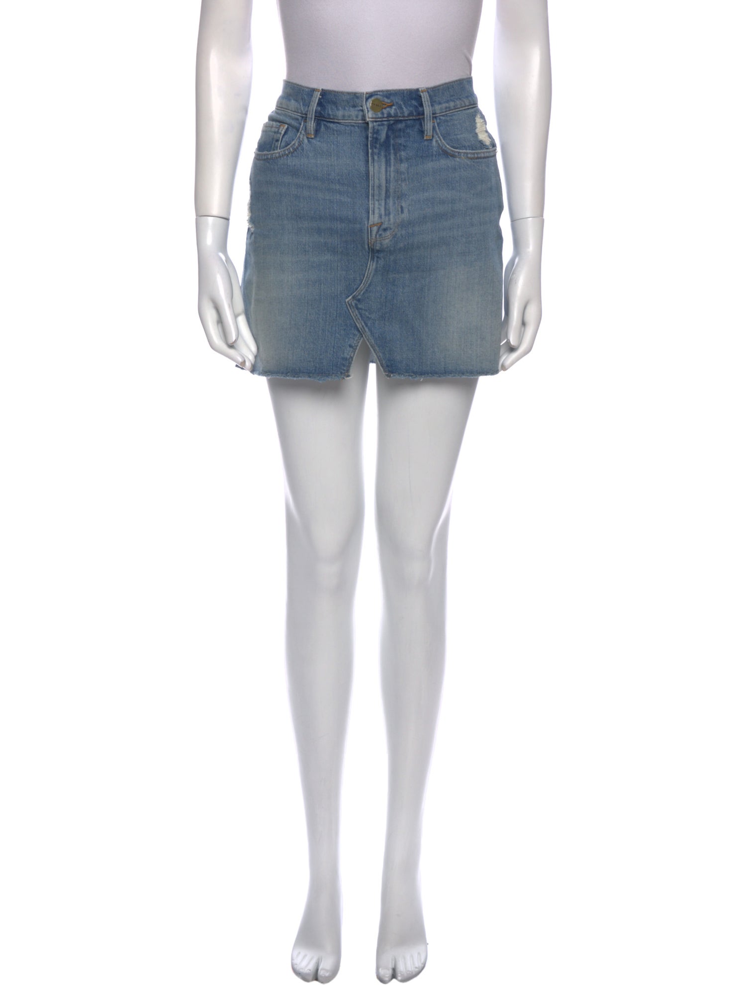 FRAME Distressed Accents Mini Skirt