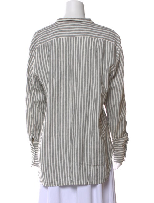 FRAME Linen Striped Button-Up Top