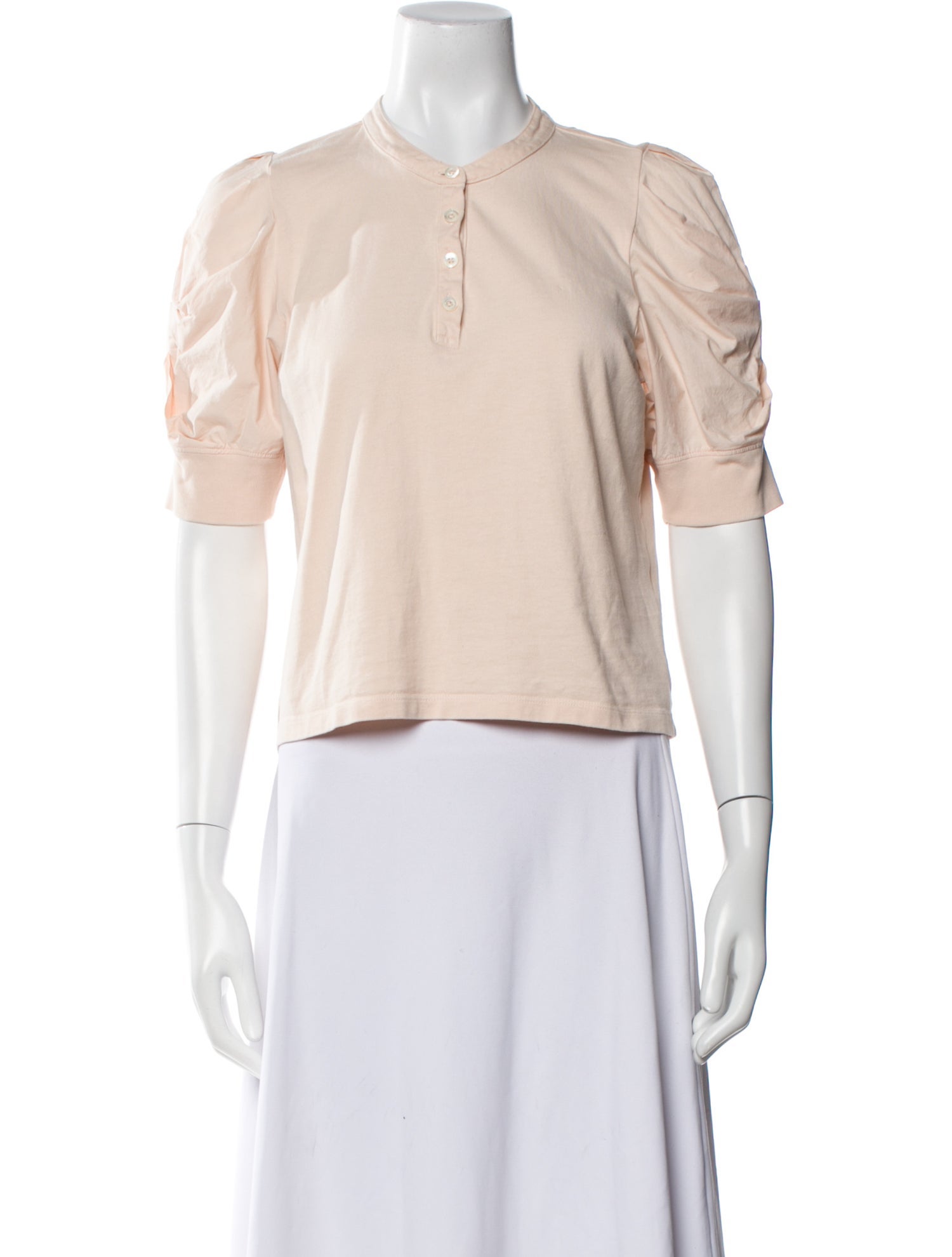 FRAME Mock Neck Short Sleeve Crop Top