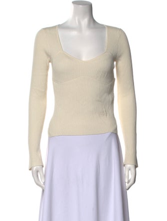 FRAME Scoop Neck Long Sleeve Crop Top