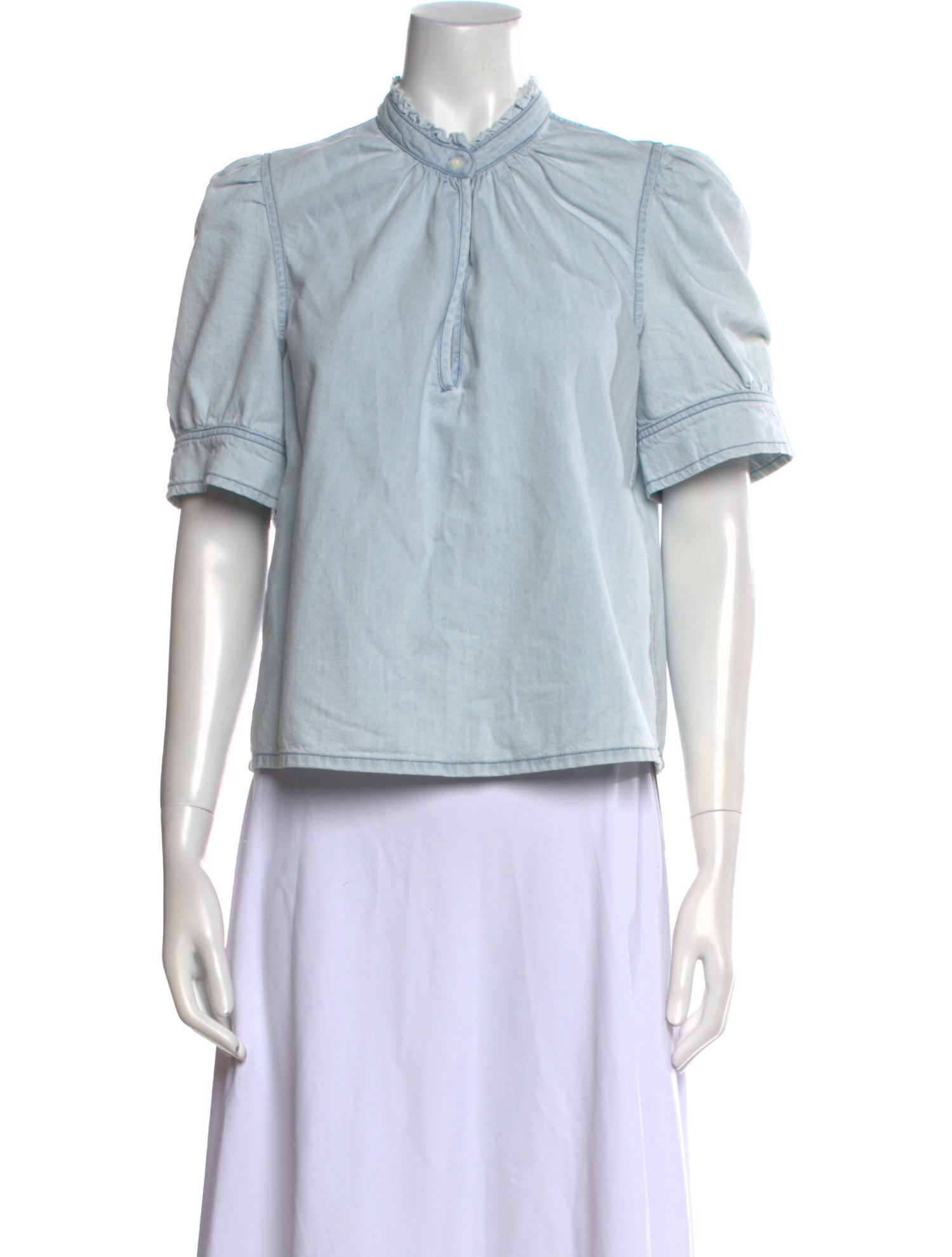 FRAME Mock Neck Short Sleeve Top