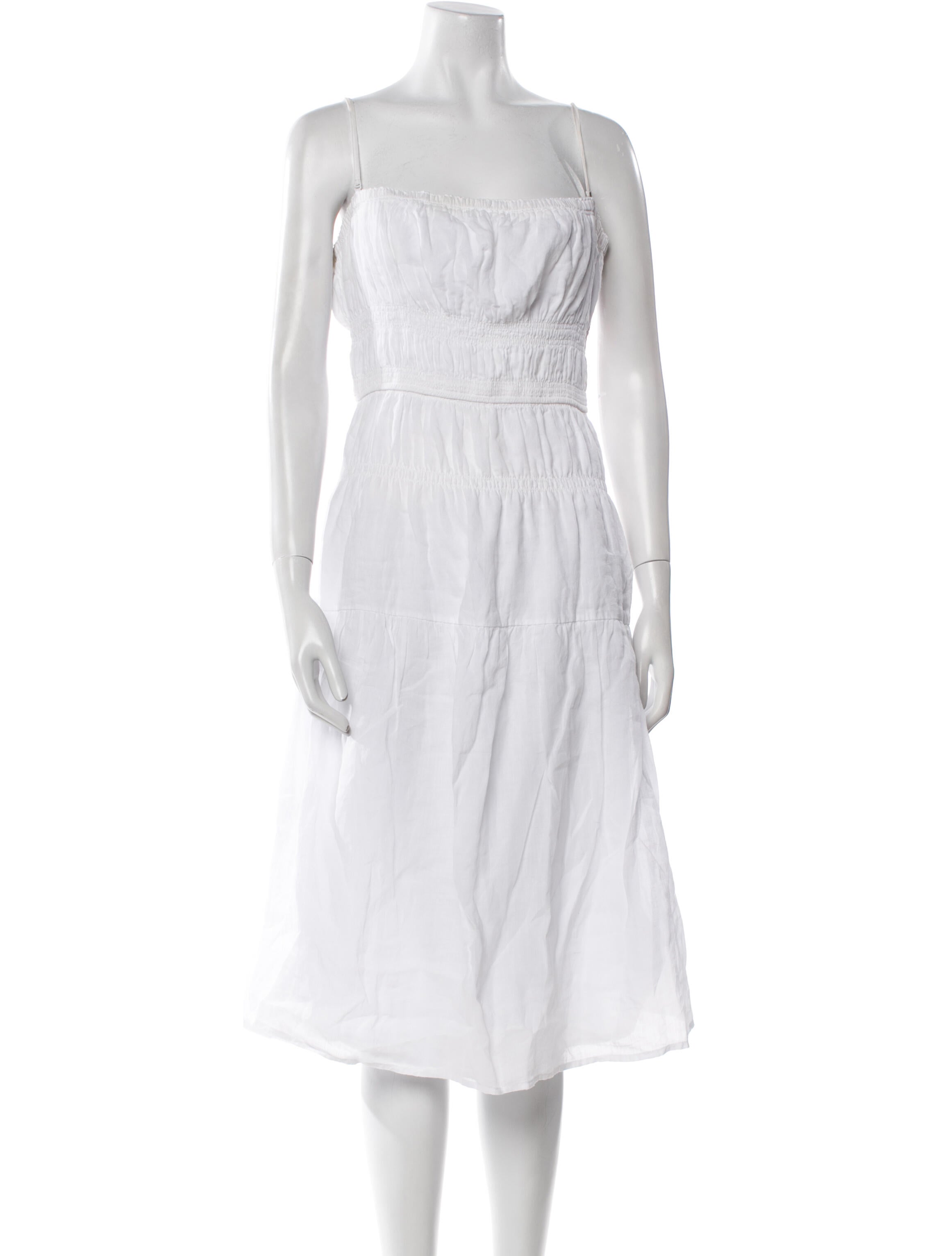 FRAME Square Neckline Midi Length Dress