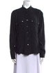 FRAME Silk Long Sleeve Button-Up Top