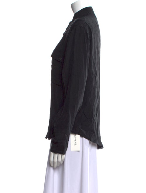 FRAME Silk Long Sleeve Button-Up Top