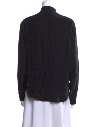 FRAME Silk Long Sleeve Button-Up Top
