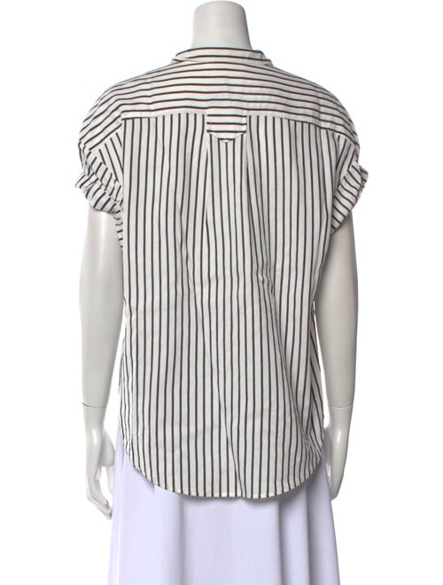 FRAME Striped Short Sleeve Button-Up Top